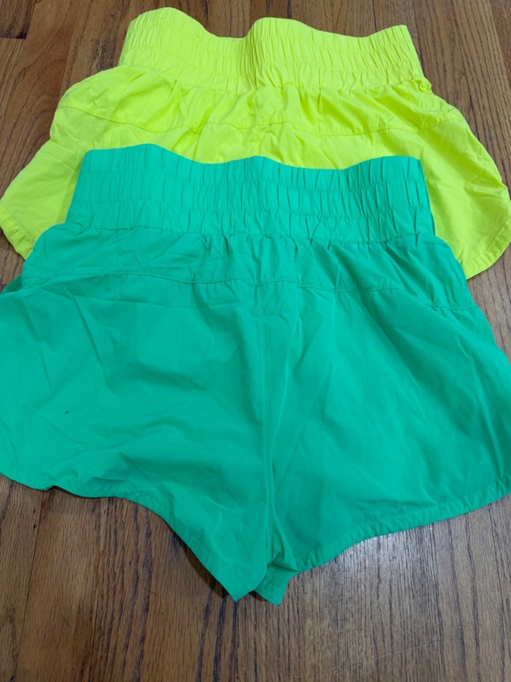 JoyLab Neon Yellow & Teal Women Athletic Shorts - Elastic Waist - Picture 7 of 7